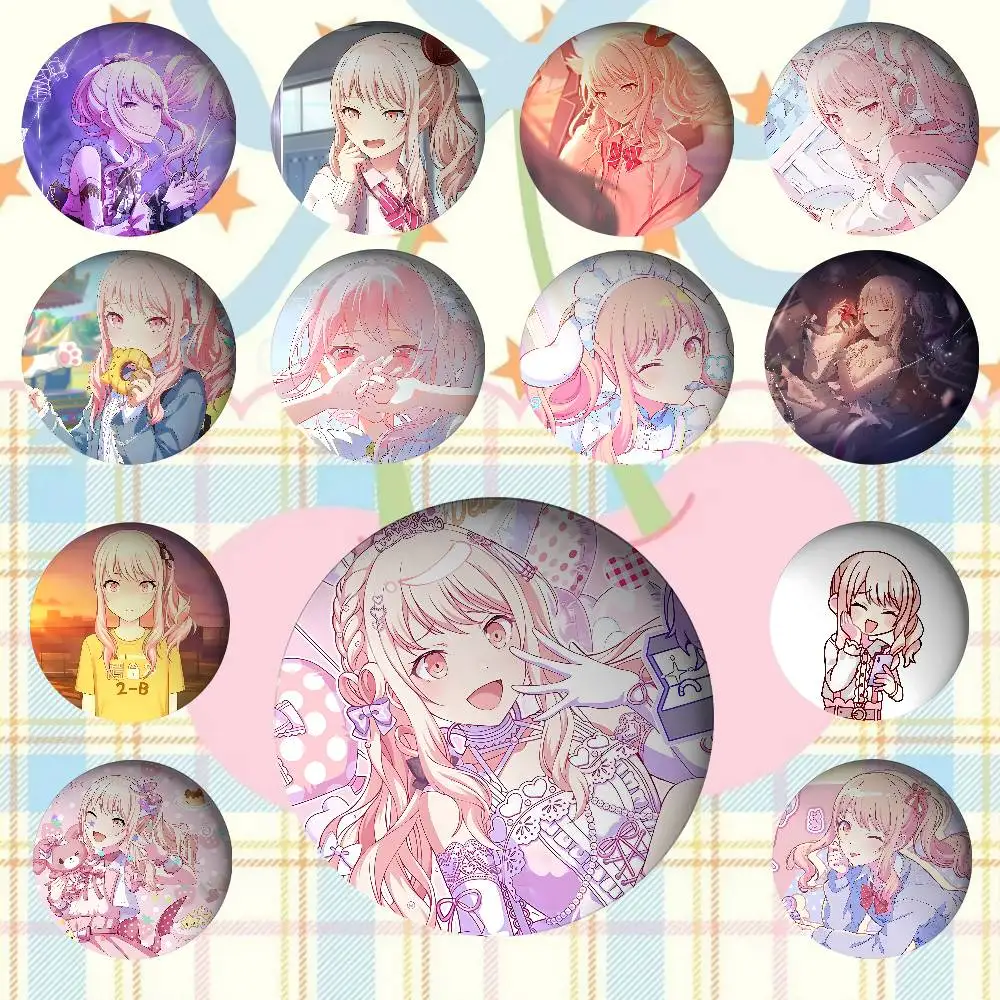 

Anime M-Mizuki Akiyama Round Exquisite Badge Brooches Creative Pins For Clothes Hat Backpack Gift Accessories