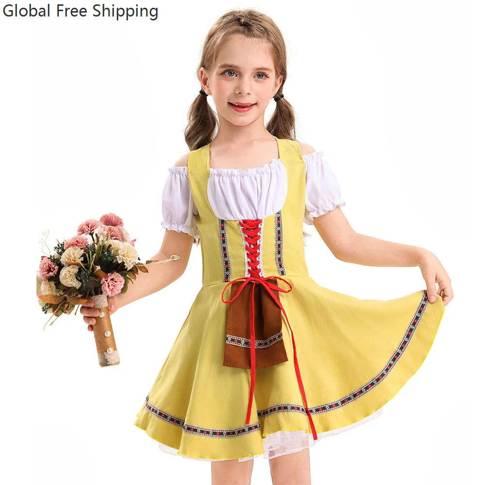 

2025 New Cute Baby Beer Party Dress Cosplay German Munich Oktoberfest Costume Girls Fake Two-piece Festival One-piece Beer Cloth