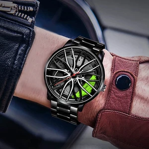 Auto Uhren für Dwaterproof Männer Wasser Edelstahl Word Wrust Clock Sports Sports Uhren mit Auto Rim Cube Design 8 Hauptverkaufsstahlkugel Uhr - №1