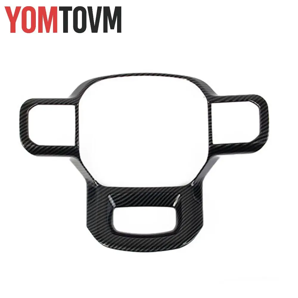 

Car Decoration Accessories Carbon Fiber Inner Steering Wheel Frame Cover Trim for Ford F150 F-150 2021-2022