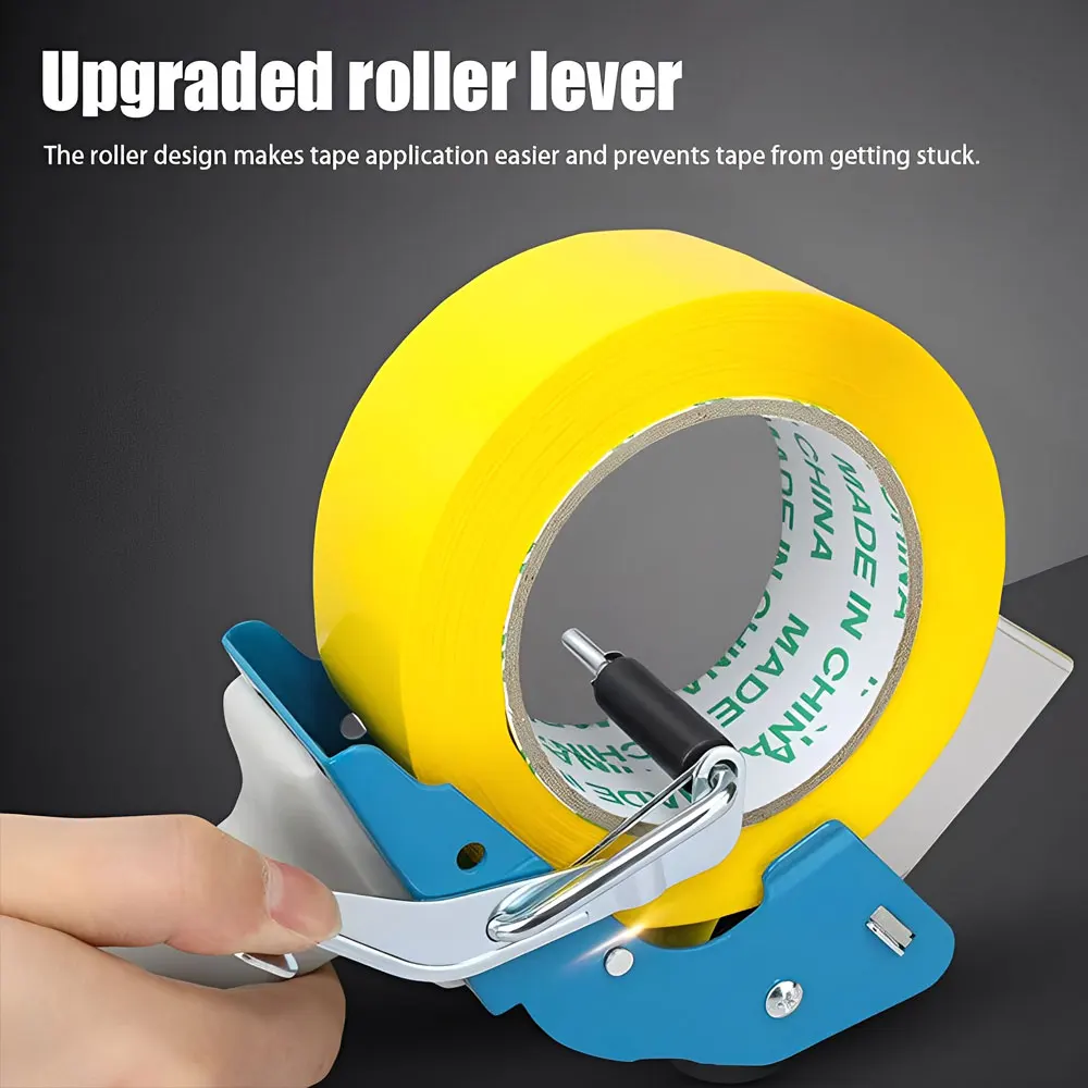 1PC comfortable grip tape dispenser (handle color random), does not include tape, ideal for warehousing and logistics.