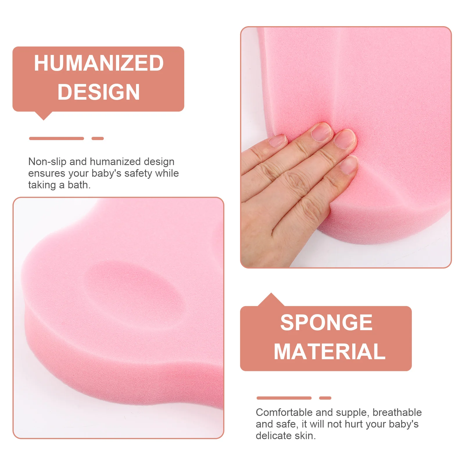 

Newborn Sponge for Bathing Mat Anti Slip Bathtub Seat Comfortable Accessories