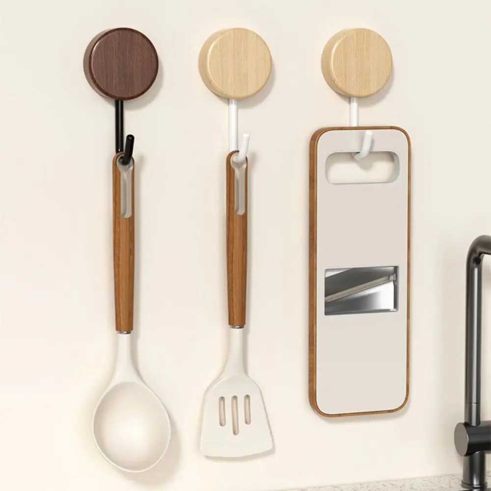 

Практичный настенный крючок без сверления, из массива дерева, многоразовый, самоклеящийся, сверхпрочный, для ванной комнаты, для подвешивания на дверь