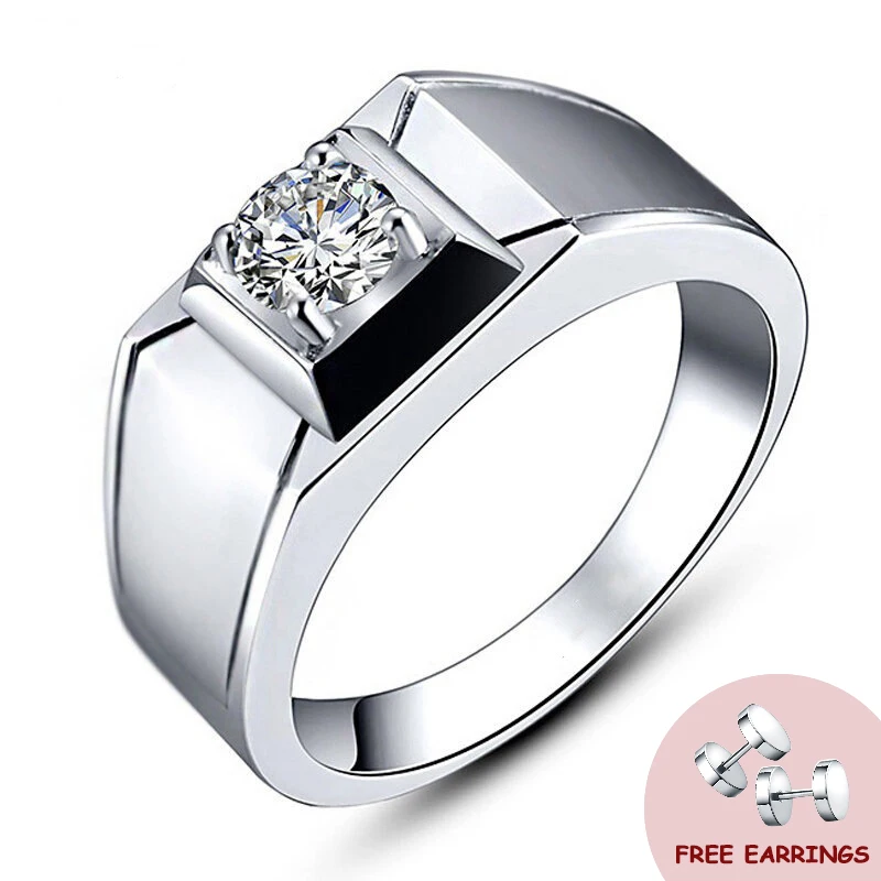 Bague en argent 925 avec pierres précieuses pour hommes, style simple, accessoires de bijoux, fiançailles de mariage, cadeau de fête pour patients