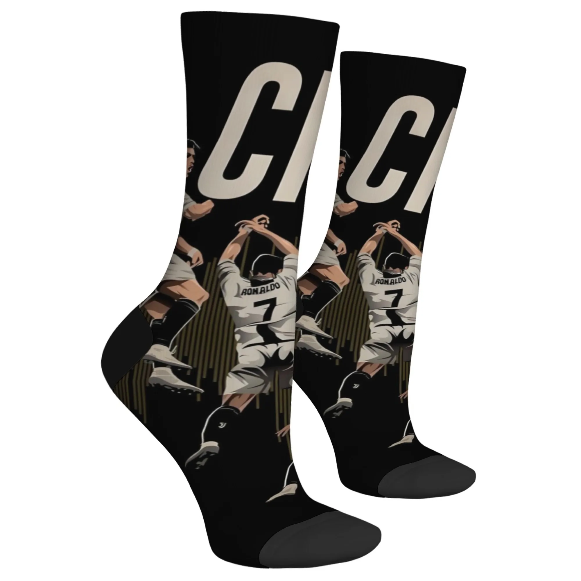 ผู้ชายสนุกถุงเท้า CR7 Cristiano Ronaldo ถุงเท้า Street บุคลิกภาพแนวโน้มสบาย Breathable ถุงเท้าของขวัญวันเกิด unisex