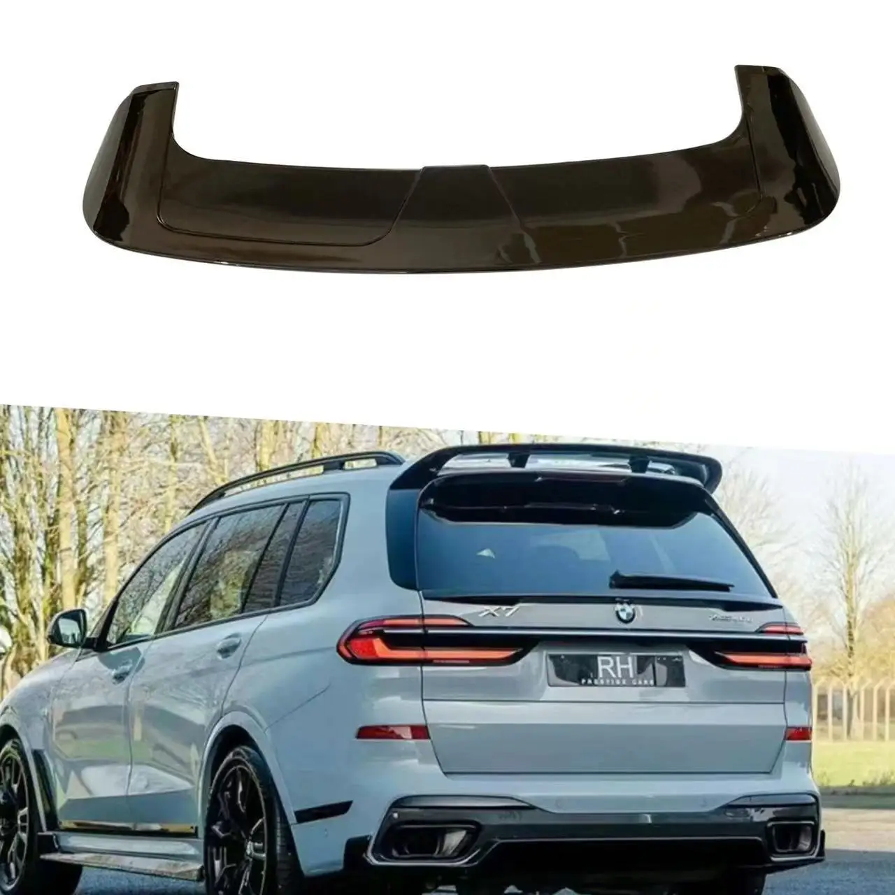 

Black Spoiler Wing For 2020-2024 BMW X7 G07 Spoiler Top Wings Black Lip Body Kit Splitter Trunk Trim Affix Stick Car Accessories