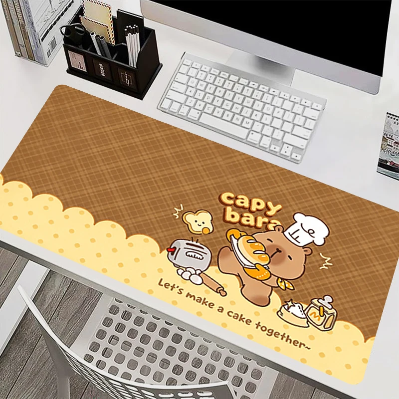 Mouse Pad eSports Gamer Players Speed Rubber MouseMat Cute Cartoon Capybara Extended Desk Mat XXL Mousepad Non-slip Keyboard Mat