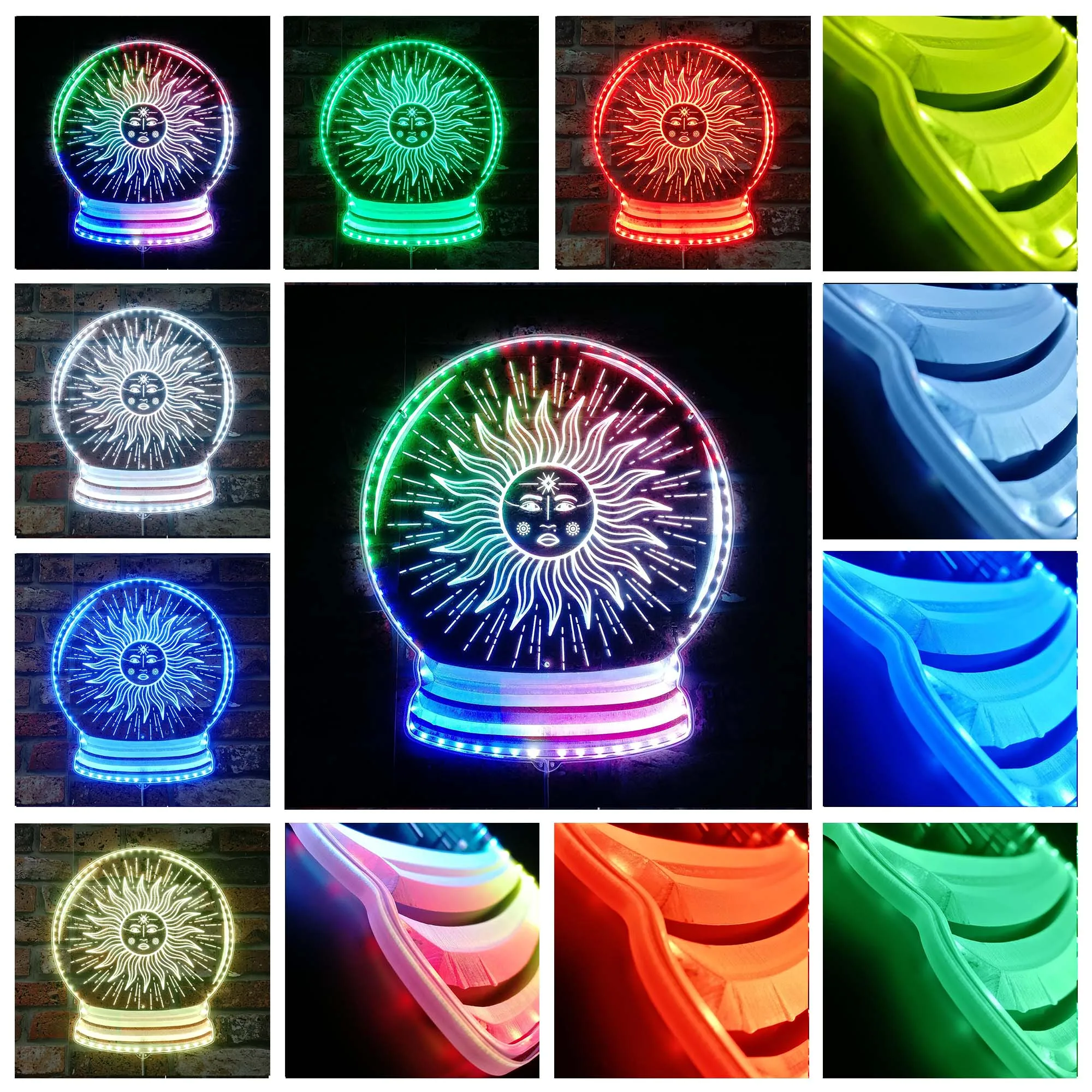 Mystical Crystal Ball Star Sun Glam Led Neon Sign st06-fnd-i0204-c