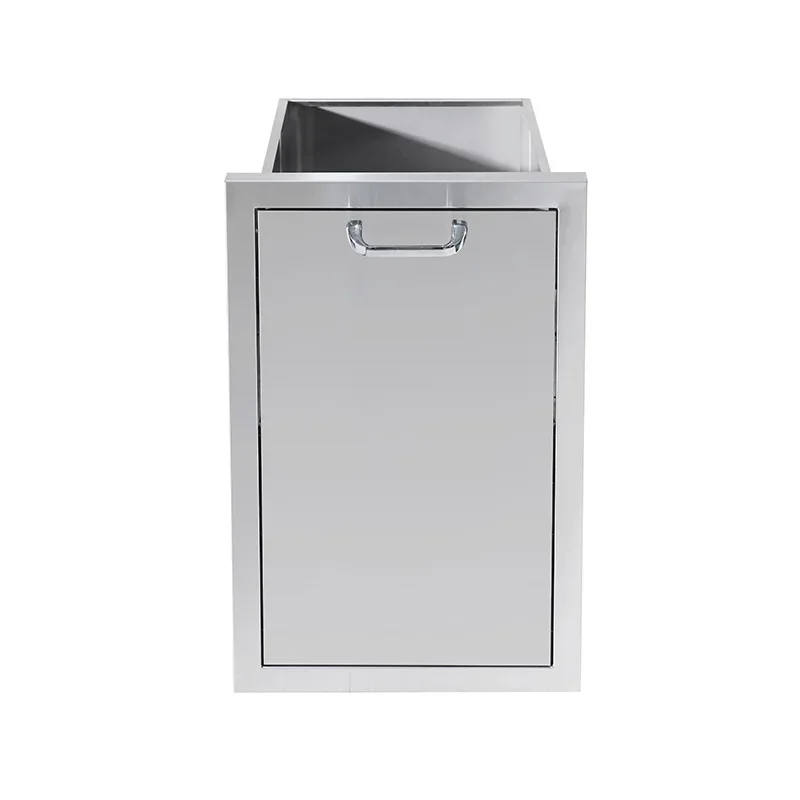 2026 Outdoor Kitchen Built in Recycle Bin 2 Compartment Garbage Can Stainless Steel Trash Can