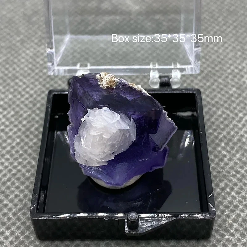 100% natural Yaogangxian fluorite raw stone mineral specimen from Hunan Province, China, healing crystal + Box size:35*35*35mm