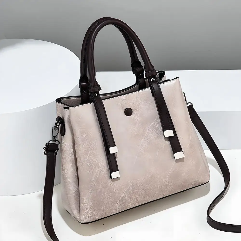 

Женская элегантная сумка с несколькими карманами, кожаные сумки на одно плечо больших вместимости, рабочая сумка через плечо с ручкой