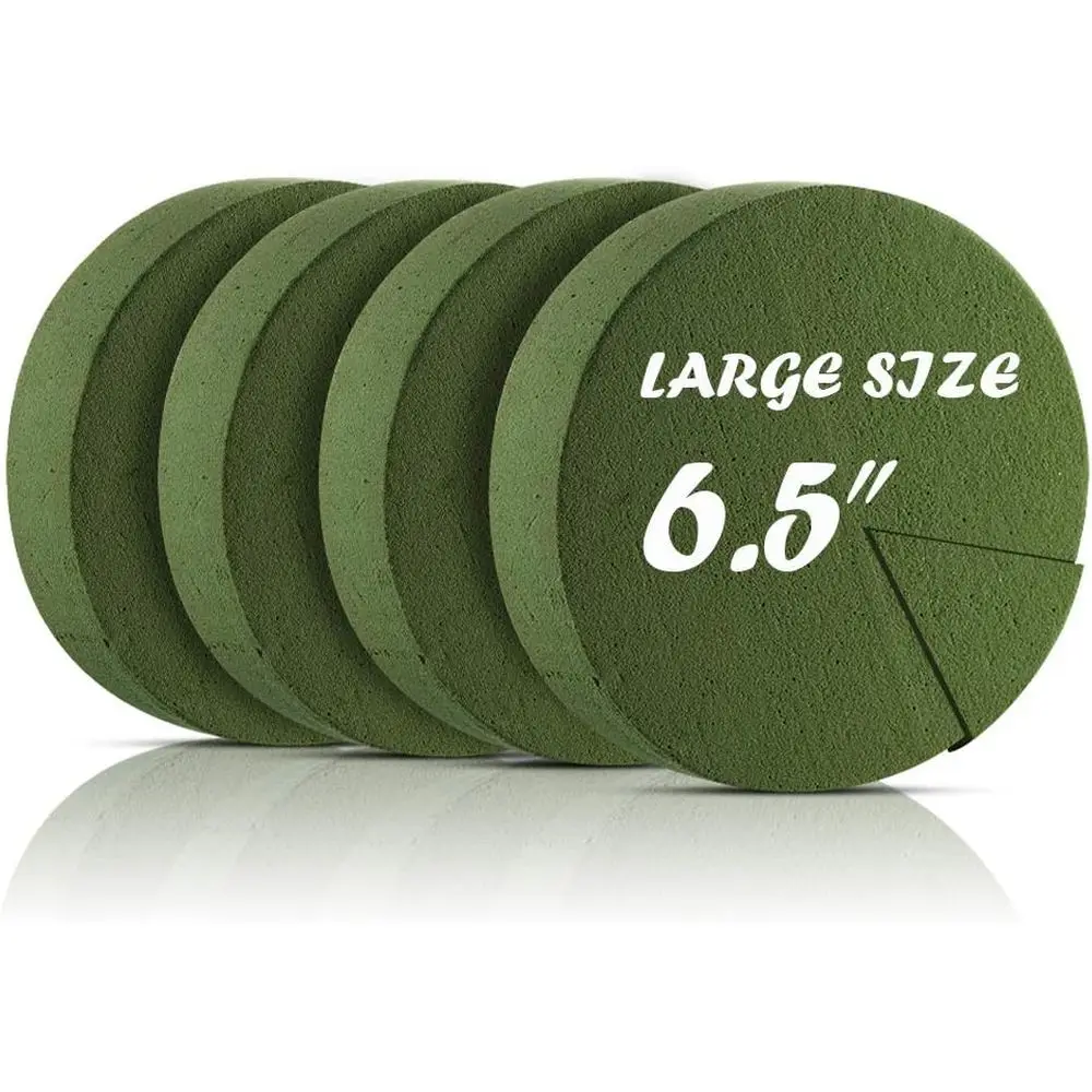 

6,5-дюймовые большие круглые пенопластовые блоки для сухих и влажных цветов, зеленые пеноблоки, декор для свадеб