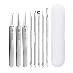 1/8Pcs PcCell Pimples Blackhead Remover Clip Ultra-fine Tweezers Black Dots Blackhead Extractor Acne Needle Facial Cleaner Skin