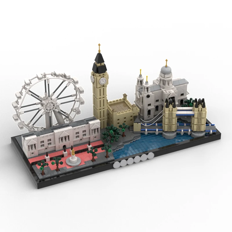 Komplizierte London Wahrzeichen Skyline Architektur Ziegel Stadt Stadtbild städtischen Diorama blockiert Diorama Gebäude England ikonischen Moc