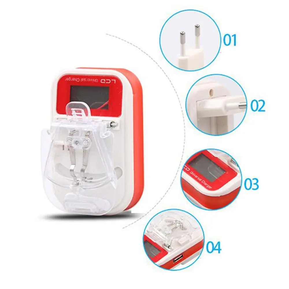 Universal Battery USB Charger with LCD Indicator Screen US / EU Plug Charging Adapter For Removable Extra Phone Battery