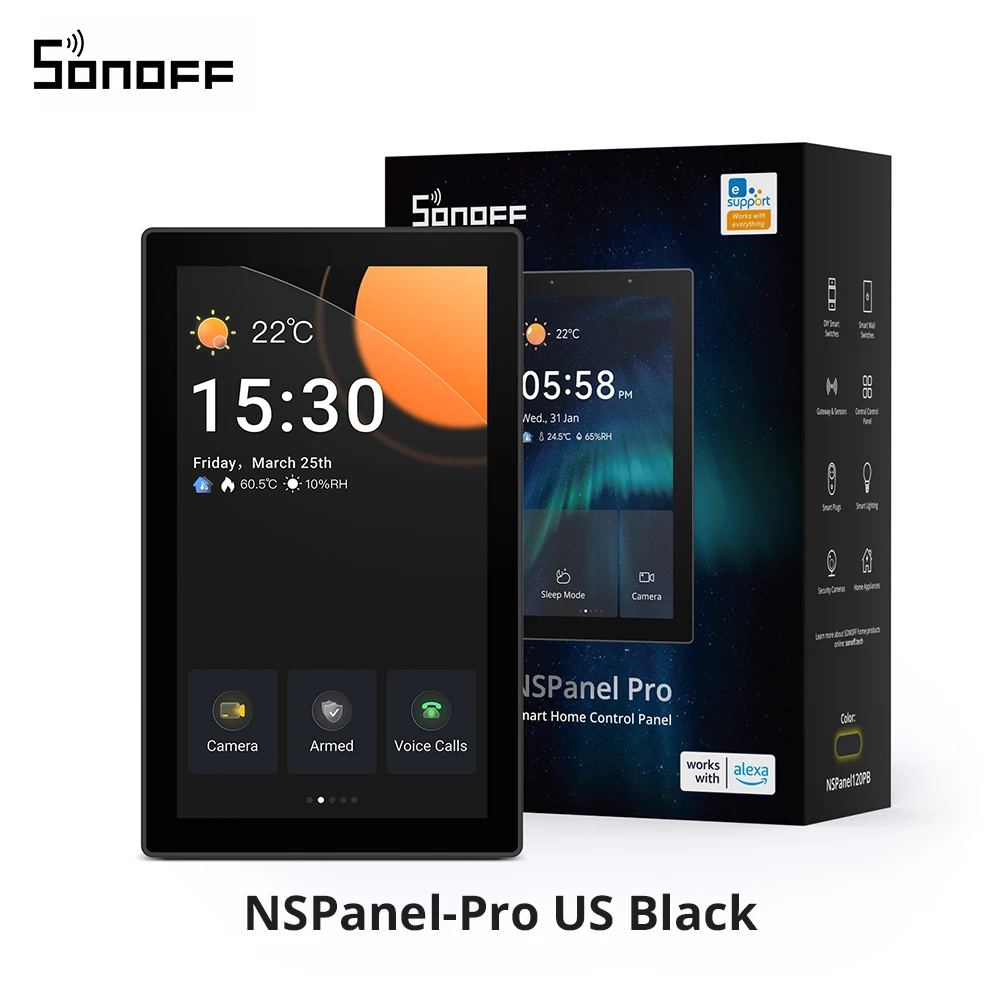 SONOFF NSPanel Pro US Smart Panel 4,7" Ingebouwde Zigbee Matter Hub Home Security Camera Viewer via eWeLink Alles-in-één bediening