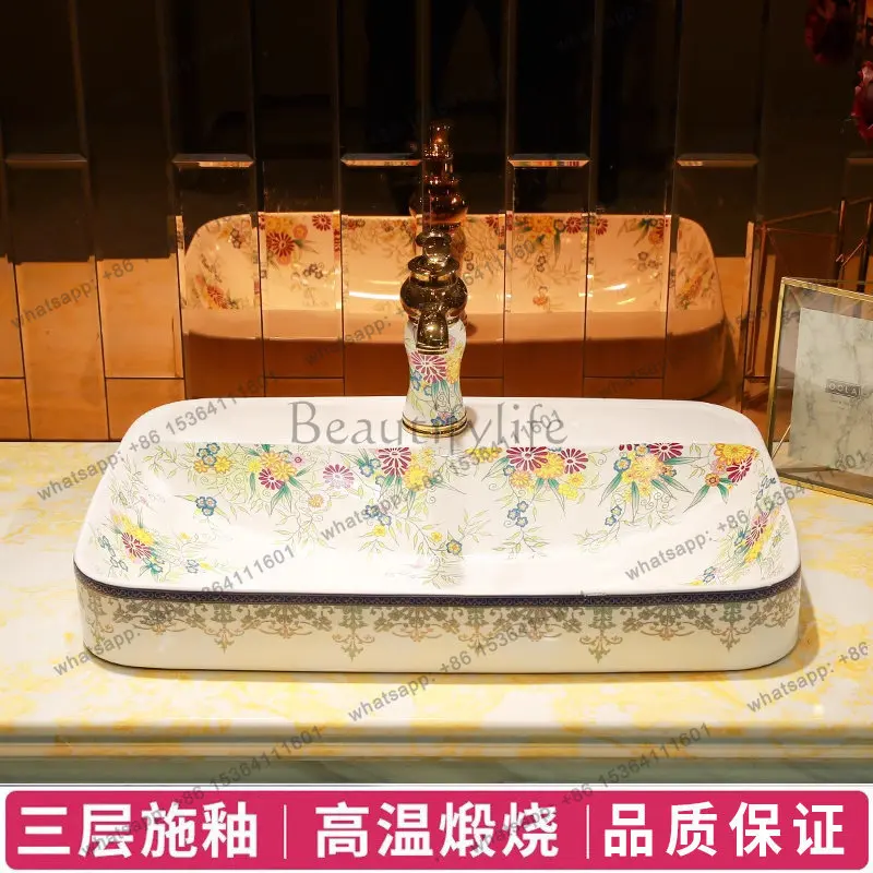 

Ceramic semi-embedded Taichung basin for face washing and household table basin
