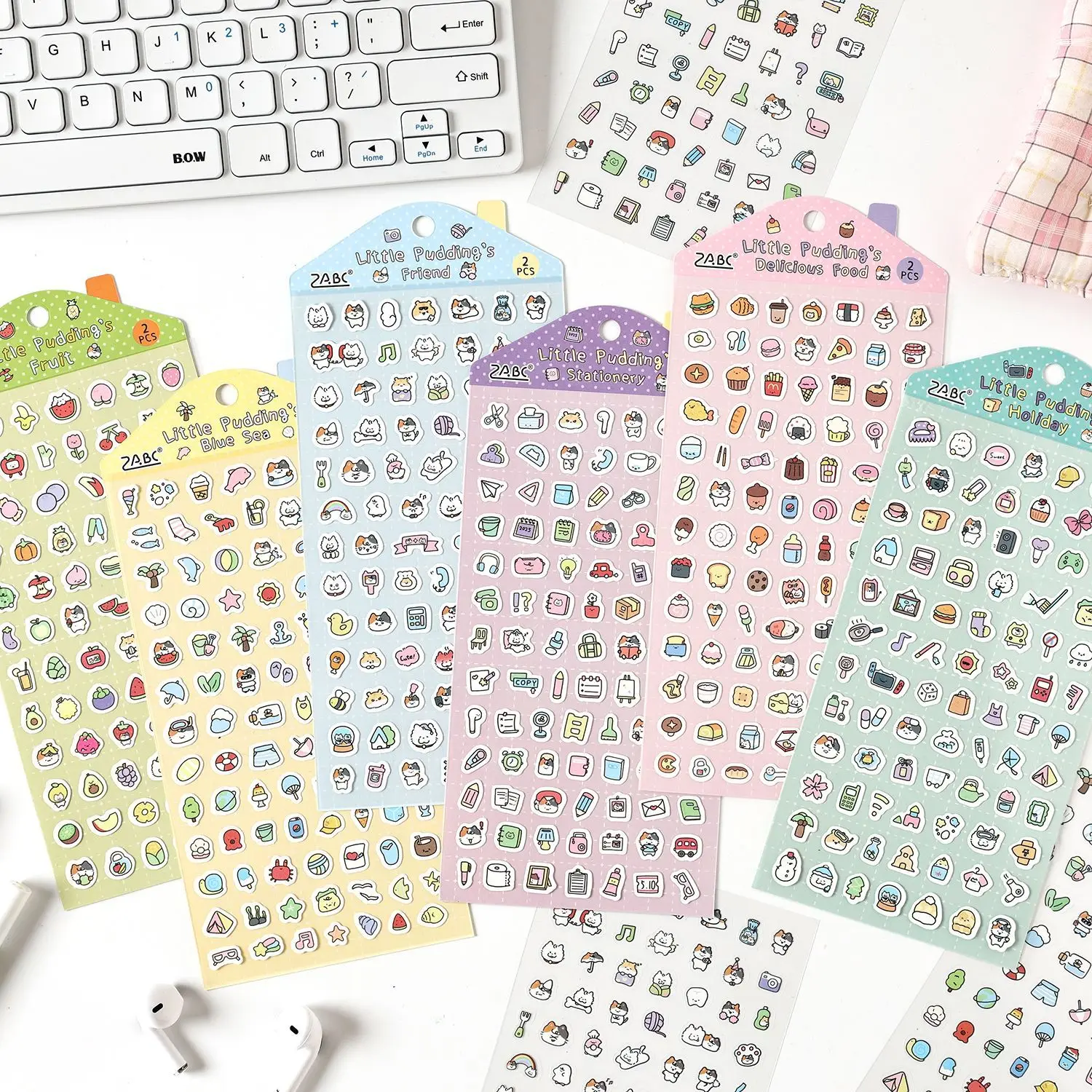 Kawaii Pudding Tier-Sticker-Set |   Niedliche DIY-Dekor-Aufkleber für Journaling, Scrapbooking & Schreibwaren, schönes Geschenk für Studenten