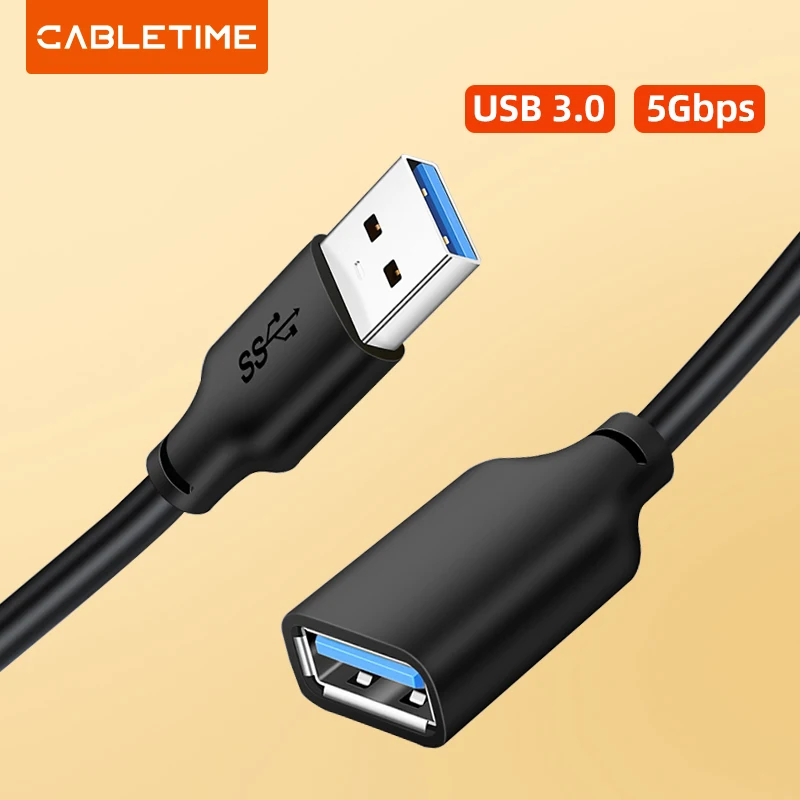 CABLETIME przedłużacz USB USB 3.0 do USB M/F kabel 5 gb/s do telewizora inteligentny PS4 X box dysk SSD USB Extender przewód danych C267