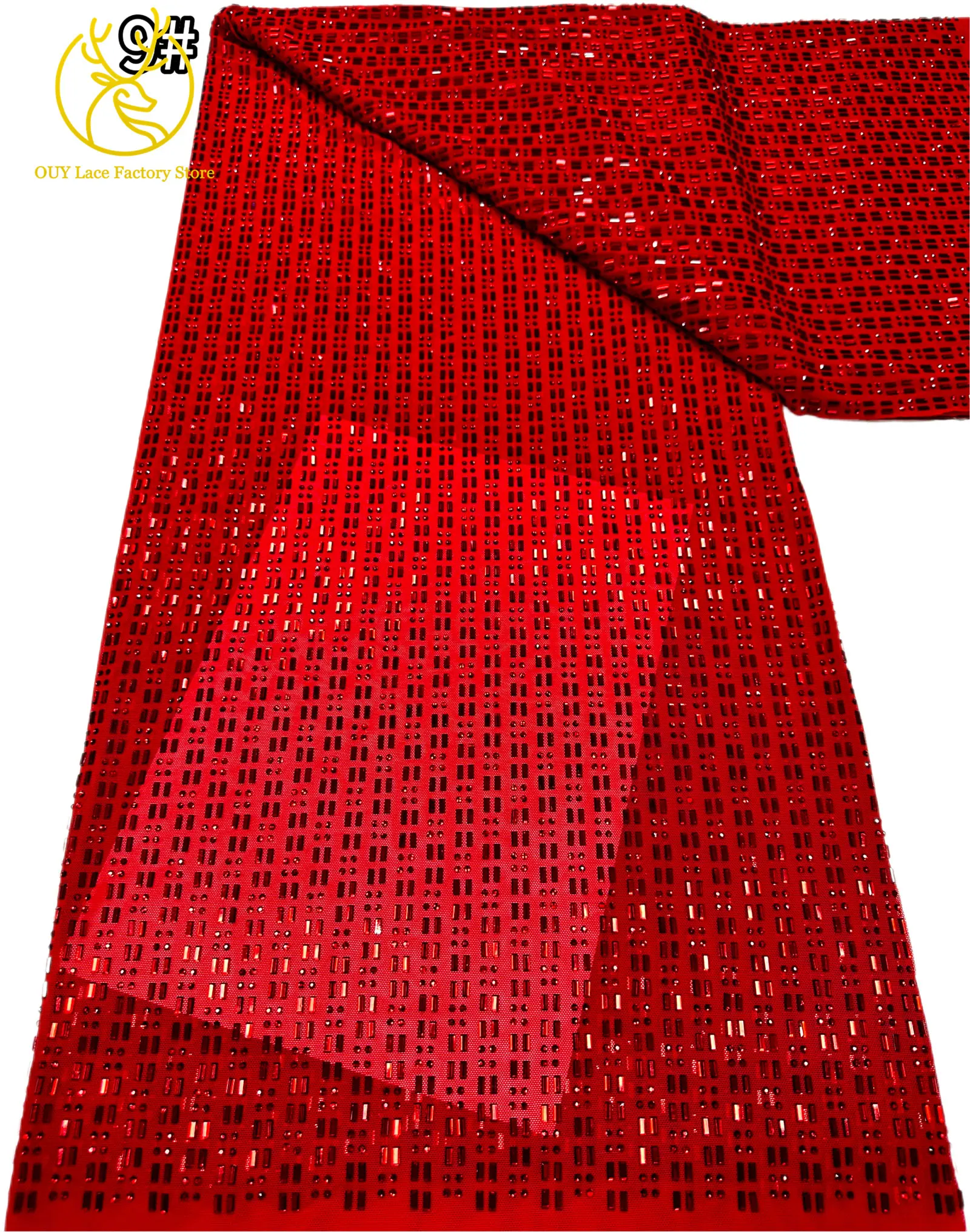 Königsblauer Österreichischer Glasdiamant-Stretch-Spitzenstoff Königlicher Luxus Französischer Tüll Afrikanischer Spitzenstoff für Brautkleider – Detail 18