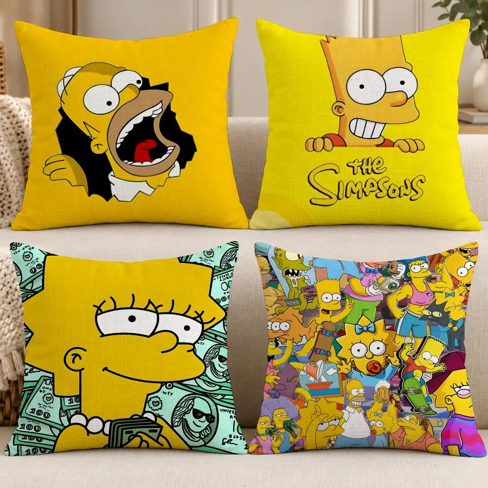 Cartoon Comedy T-The Simpsons Cushion Cover Soft Short Cover Washable Sofa Bed Dorm Garden Home Office Chair Decor