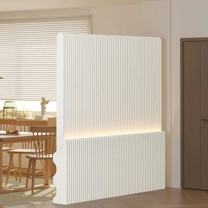 Factory Direct Light Wave Kraft Paper Foldable Stretch Partition Organ Wall Office Studio Layout Commercial Rotating Screen