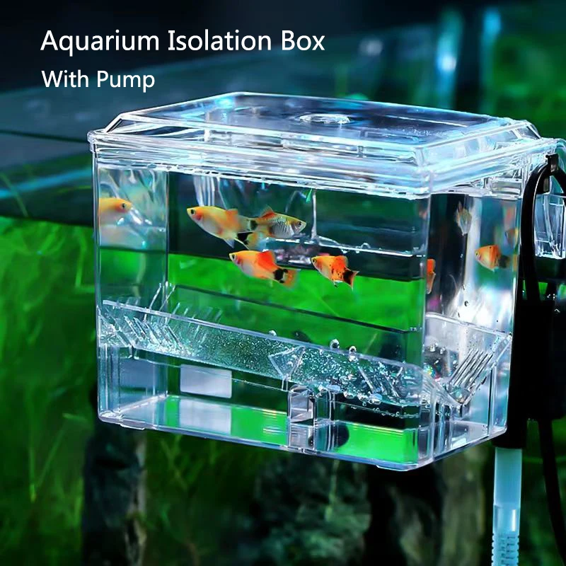 ﻿ High Transparent External  Aquarium fish breeding box juvenile fish tank isolation Betta fry spawning apparatus Tropical fish