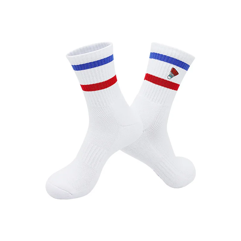 جوارب رياضية لتنس الريشة والجري وكرة السلة، وسادة سميكة عالية الجودة مضادة للانزلاق