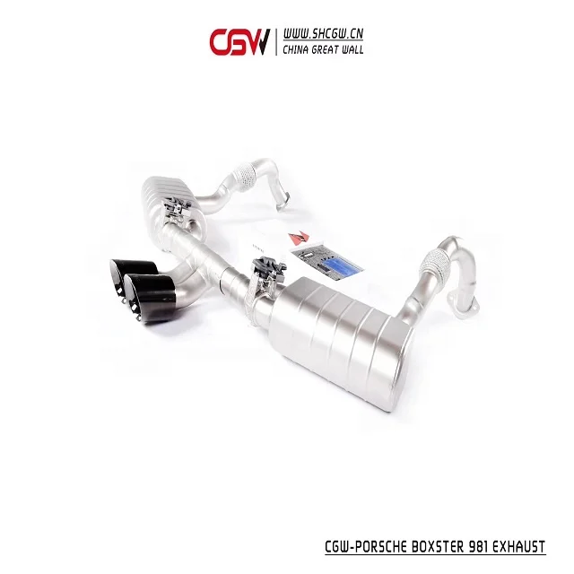 CGW Top Quality Stainless Steel Valvetronic Dual Black Exhaust Tips for   Boxster 981 2.9 3.4