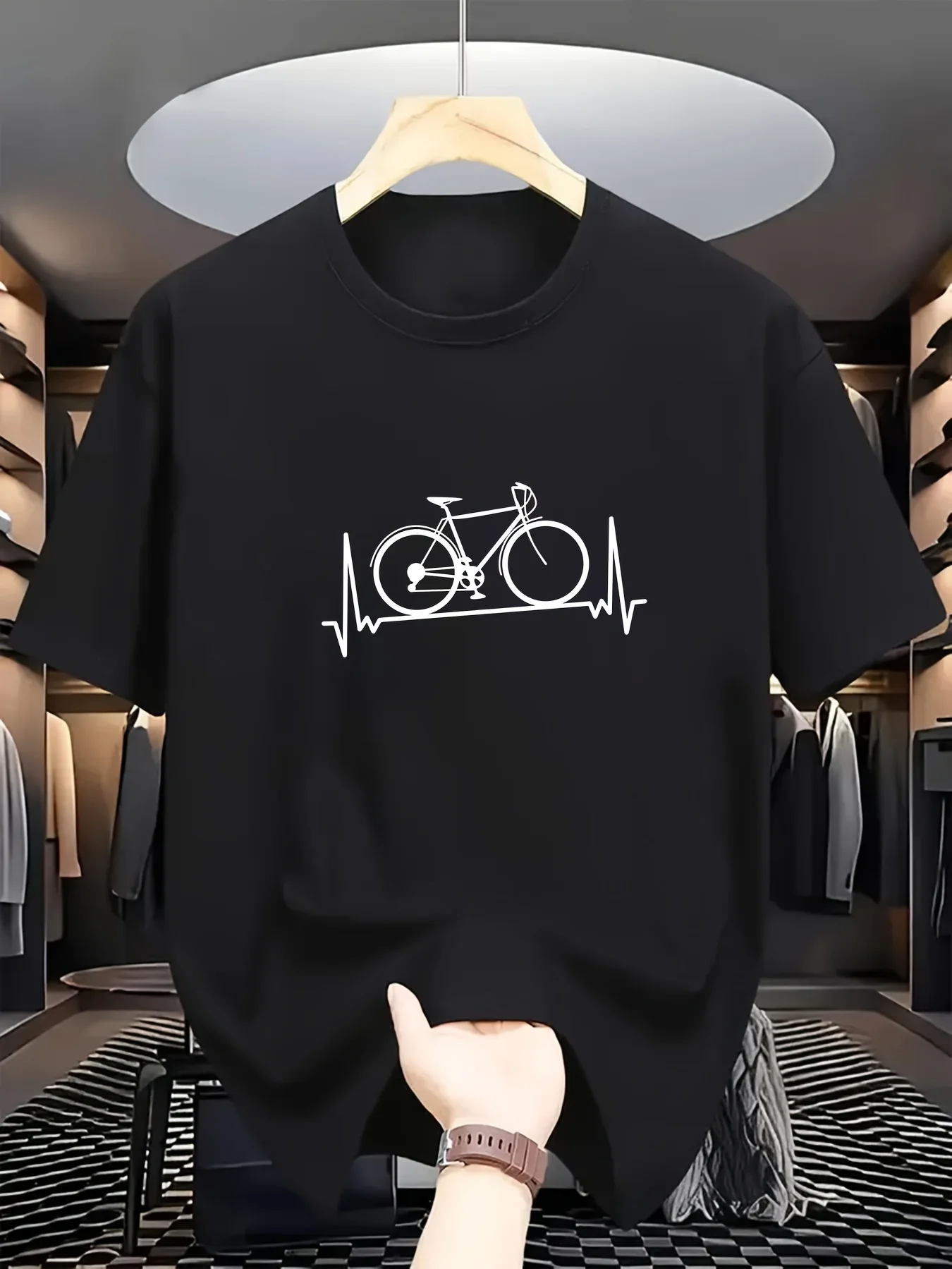 Children's Bicycle Pattern Design Casual Summer T-shirt Fashionable Outdoor Sports Spring and Summer Parent-child Outfit