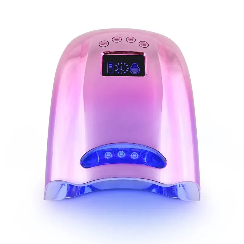 High Power 128W Portable Led Nail Lamp Fast Curing UV Dryer Nail Machine Coreless Rechargeable UV Nail Lamp Professional Salon