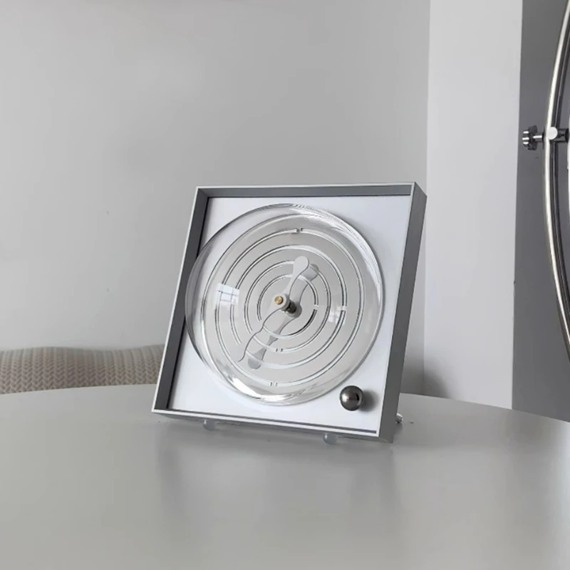 

New Desktop Clock Ornament Mirror Antique Clock Desktop Decoration Silent Bauhaus Gift
