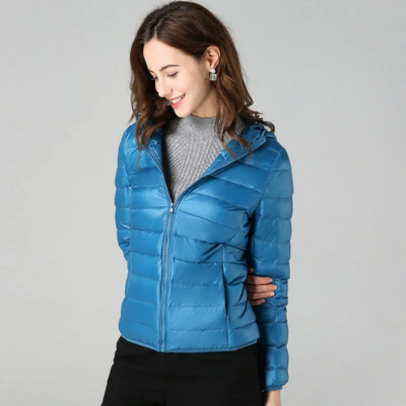 

Autumn and Winter Women's Hooded Down Jacket Simple Fashion 2025 New Elegant Commuter Warm Windproof Outdoor Jacket