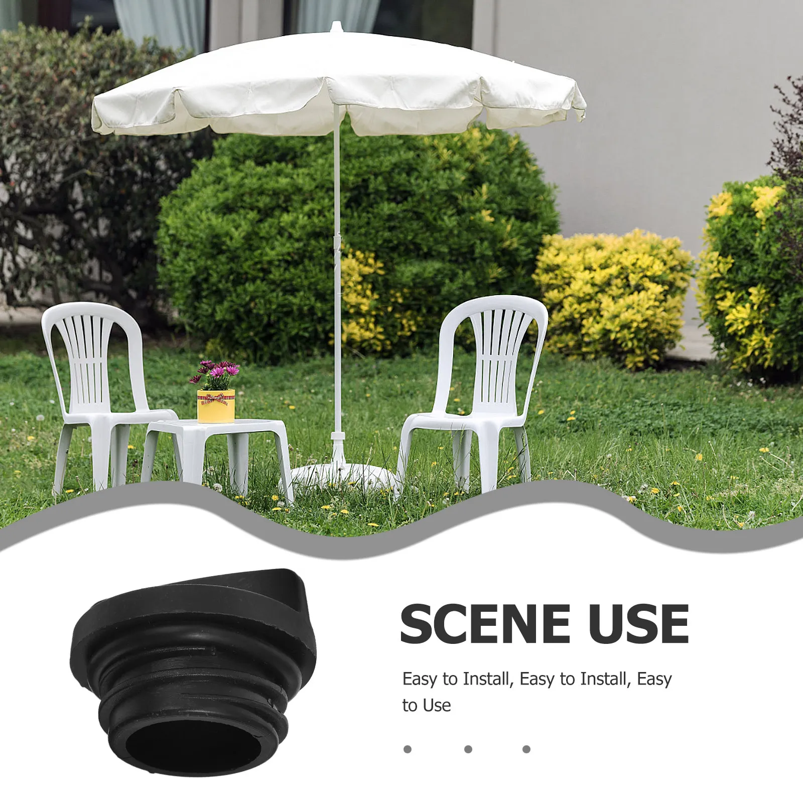 2Pcs Waterproof Patio Umbrella Base Plug Cap Set Black Drainage Hole Cover Outdoor Parasol Protector Umbrella Hole Ring Plug