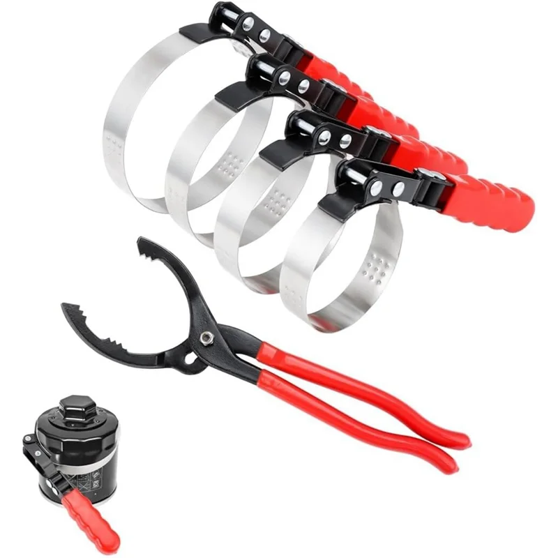 

AEE4-Oil Filter Wrench Set, Oil Filter Swivel Wrench Set 2-3/4 Inch To 5-1/4 Inch, 12Inch Adjustable Oil Filter Pliers