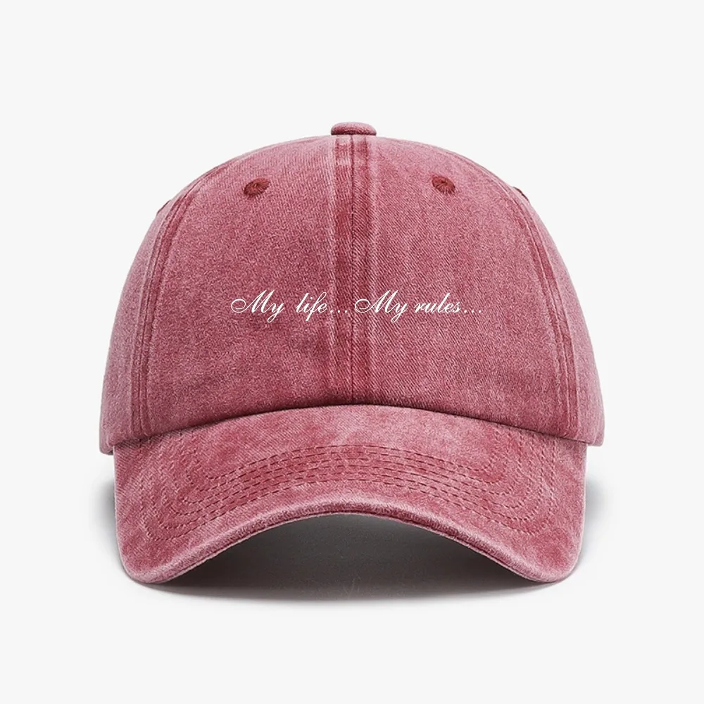 My Life My Rules Baseball Cap fashion Washed Denim hip hop caps Harajuku pop Men women casual snapback hat