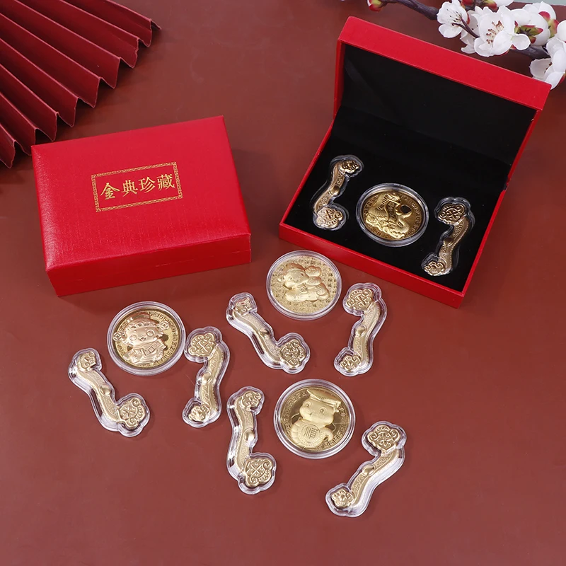 2025 Snake Spring Gold Foil Commemorative Coin Lucky Coin Gold Plated Collectible Spring Festival New Year Gifts