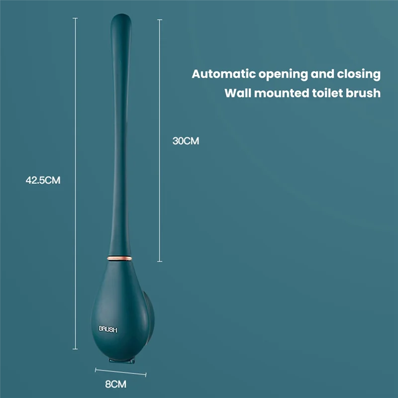 ABCL 1-teilige Toilettenbürste zur Wandmontage, kreative Toilettenbürste zum automatischen Öffnen und Schließen, stanzfreie Bürste