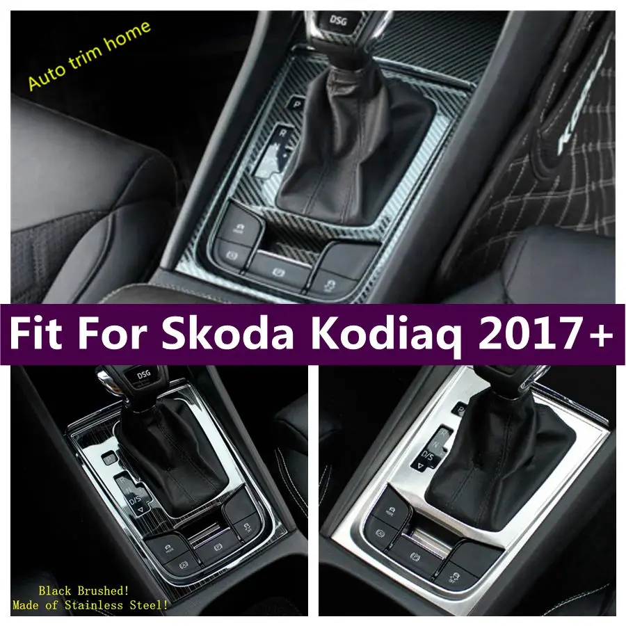 

Stainless Steel Center Control Gear Shift Box Decoration Frame Cover Trim Fit For Skoda Kodiaq 2017 - 2023 Car Accessories