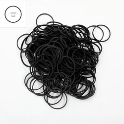 Rubber Bands 200pcs Black Elastic Band Size 25mm 1 inch Small Rubber Bands for Office supplies School Home Elastic Hair Band