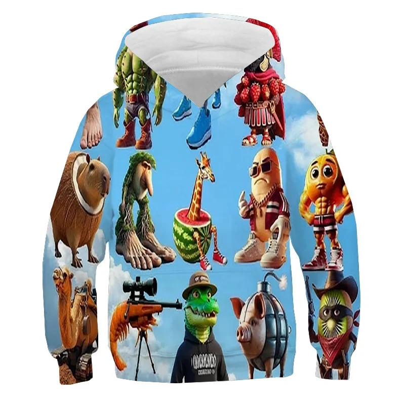 Итальянский Brainrot Shimpanzinni Bananini Повседневная толстовка с капюшоном Tralalero Tralala Толстовка с капюшоном для подростков Спортивные толстовки с длинными рукавами Vogue