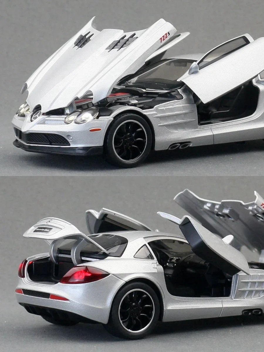 1:32 SLR 722 Edition Supercar Legierung Automodell Sound und Licht Zurückziehen Kinderspielzeug Sammlerstücke Geburtstagsgeschenk