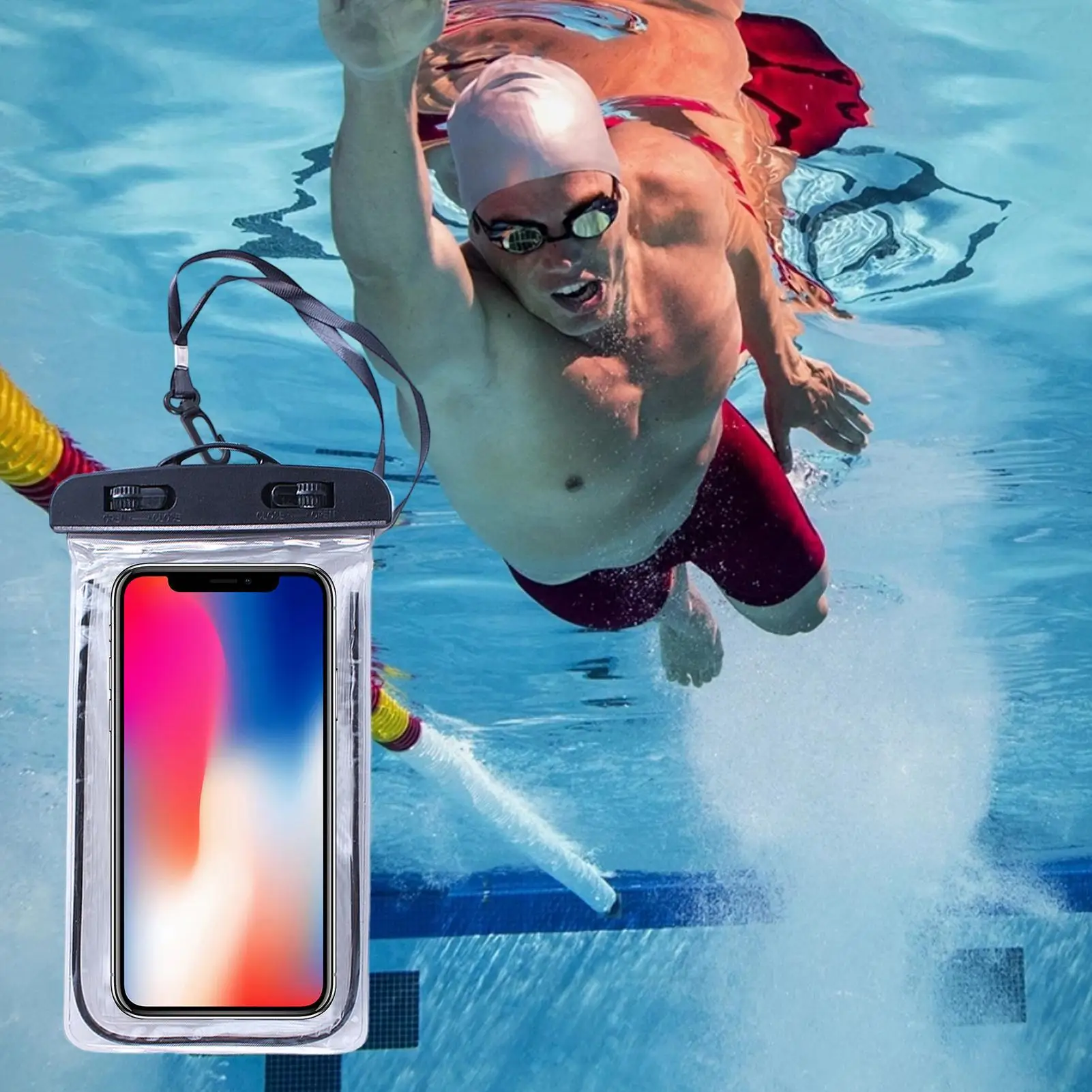 Waterproof Phone Bag Luminous Floating with Lanyard Waterproof Cell Phone Pouch Outdoor sports swimming floating phone case view 5