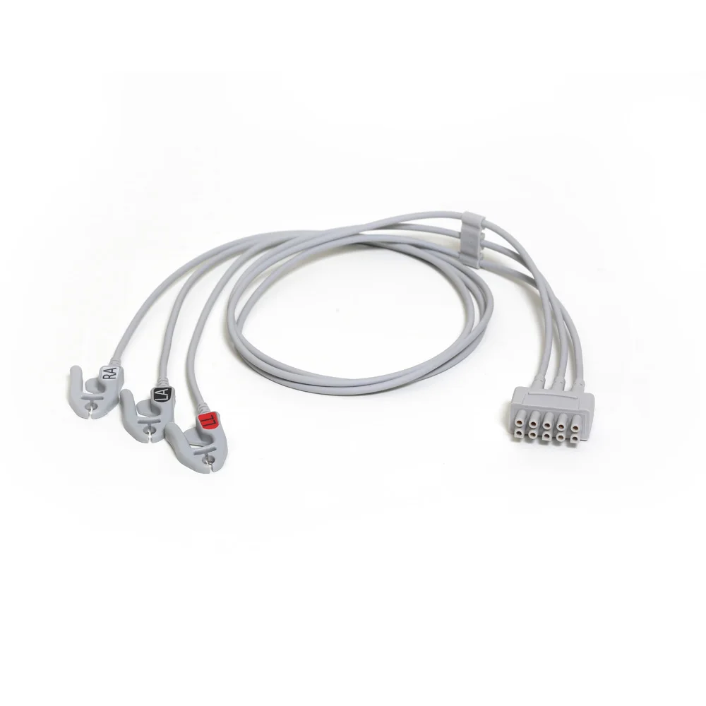 Vyaire GE Original Multi-Link Cardiac conductance wire ECG Leadwire 3-lead Grabber AHA 74cm/29in REF: 412682-001