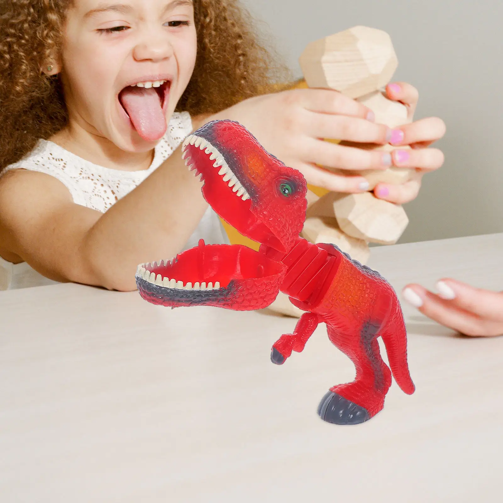 Retractable Dinosaur Trigger Spring Grabber Simulation Plaything Creative Telescopic Prank Family Party Game Interactive Clip