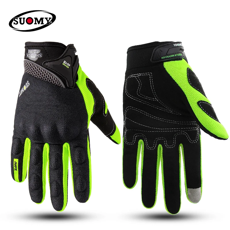 SUOMY NEW Motorcycle Gloves Green Motocross Racing gloves Full Finger Cycling guantes moto Motorbike Summer luvas da motocicleta