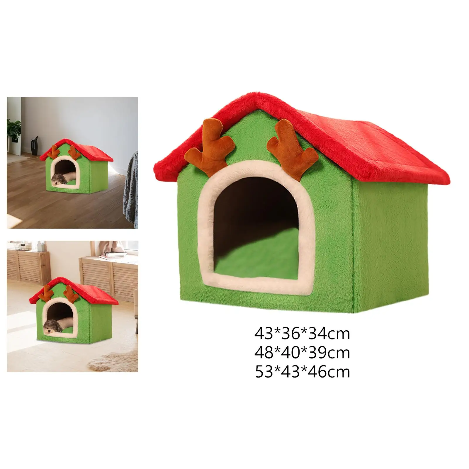 Tienda de campaña para gatos, bonito nido para gatos, lavable, con astas de alce, cómoda casa para gatos para interiores y exteriores, cachorros, perros, el mejor regalo