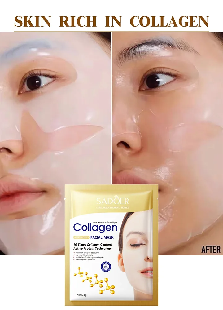 

Collagen Anti Wrinkle Facial Mask Anti Aging Fade Fine Lines Firm Skin Moisturizing Brightening SkinCare Korean Cosmetics
