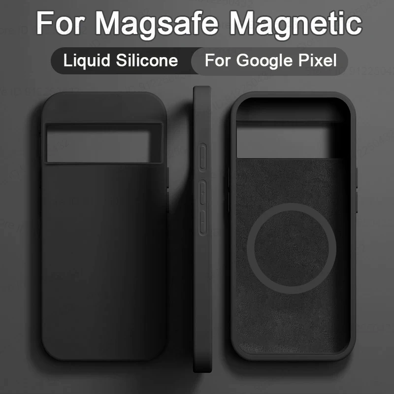 Luxury Liquid Silicone Phone Cases For Google Pixel 8 7 6 Pro For Magsafe Magnetic Wireless Charging Soft Back Cover Accessories