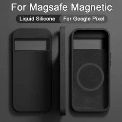 Luxury Liquid Silicone Phone Cases For Google Pixel 8 7 6 Pro For Magsafe Magnetic Wireless Charging Soft Back Cover Accessories